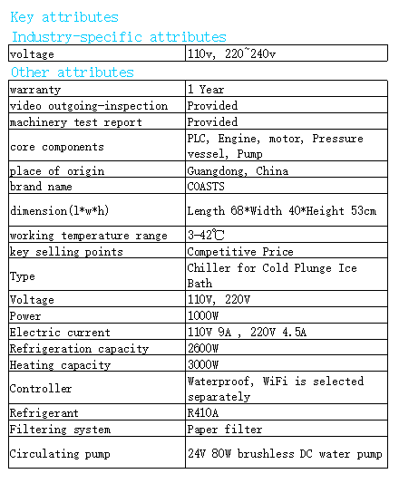 New Design Sport Recovery Equipment Water Chiller 1hp Ice Bath Machine for Athletic Recovery and Ice Bath Tub
