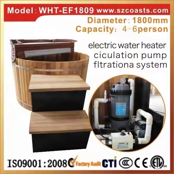 WHT-EF1809 Outdoor Hot Tub Including Sauna Stove for Sale