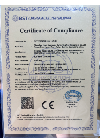 Keya Manufacture Directly Outdoor Recovery Cold Plunge Tub Ice Bath Pod With Chiller Ice Plunge Tub