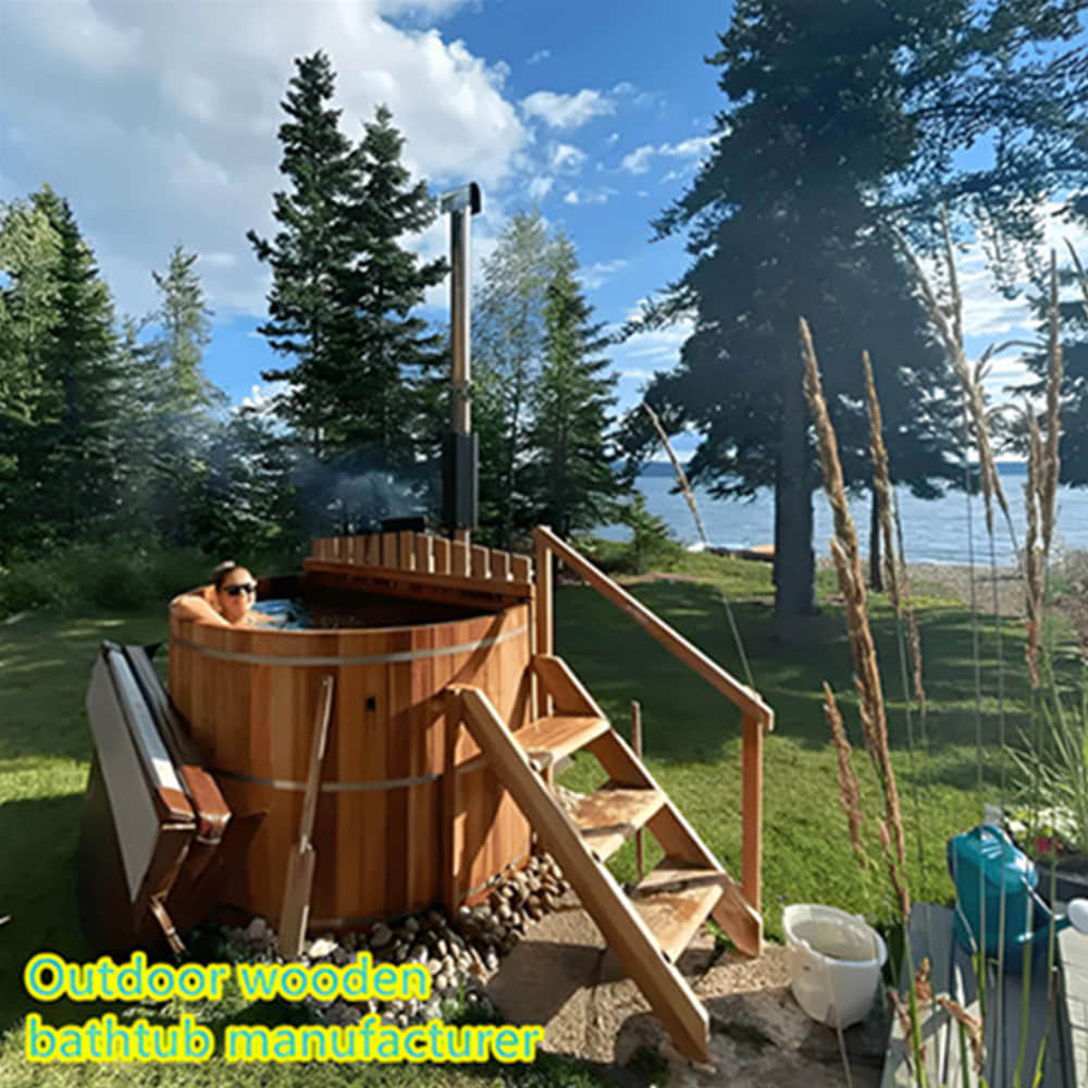 Factory Price Wooden Fired Hot Tub Economic Wood Burning Spa Outdoor Spa Whirlpool for 5 People